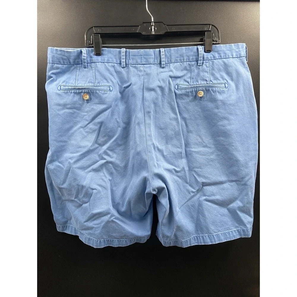 Peter Millar‎ Mens Pima Cotton Shorts Size 42 Chino Flat Front Light Blue